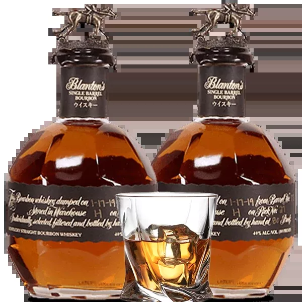 2 Blanton's Black Label & Whiskey Glass Bundle
