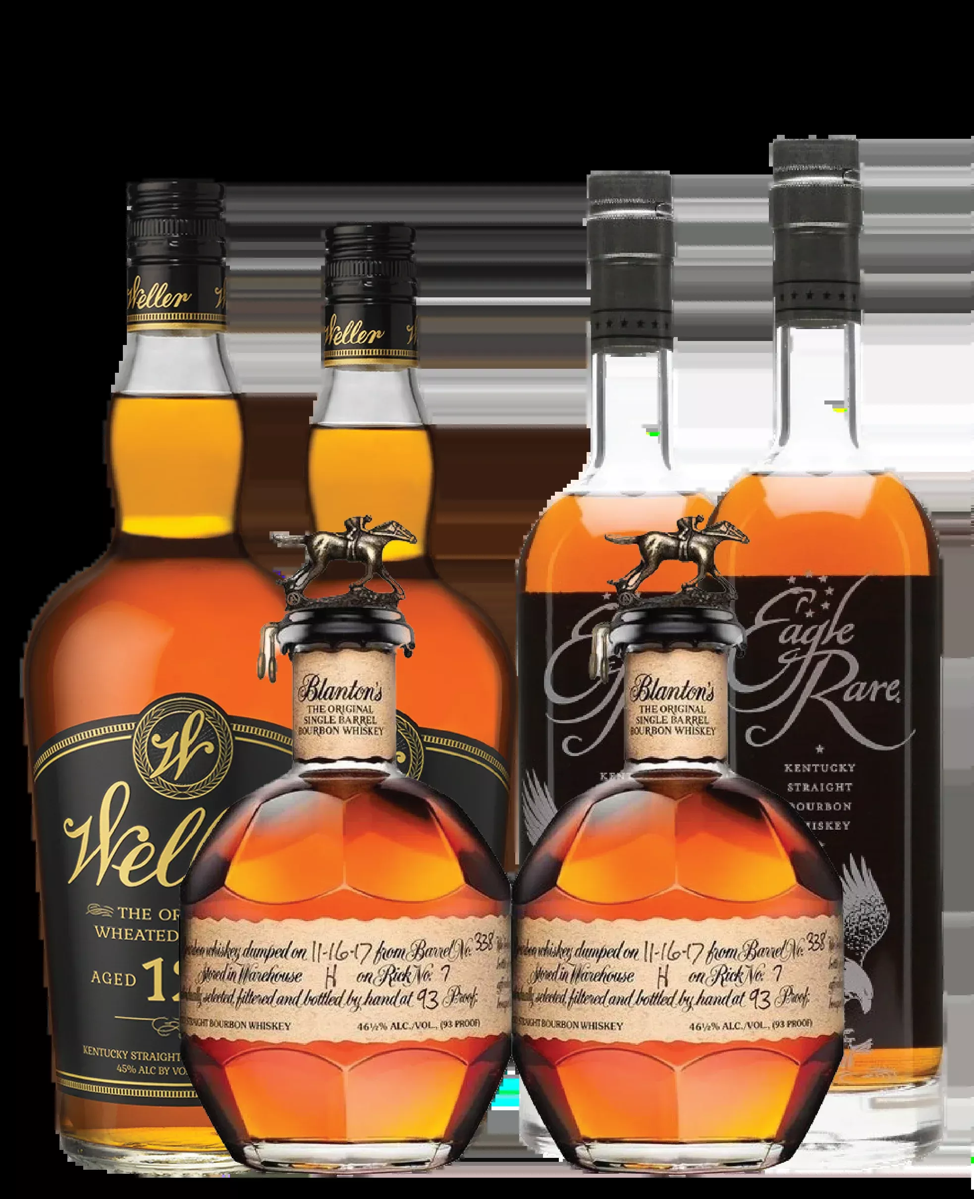 2 Blanton’s Single Barrel, 2 Eagle Rare and 2 W.L. Weller 12 Bundle