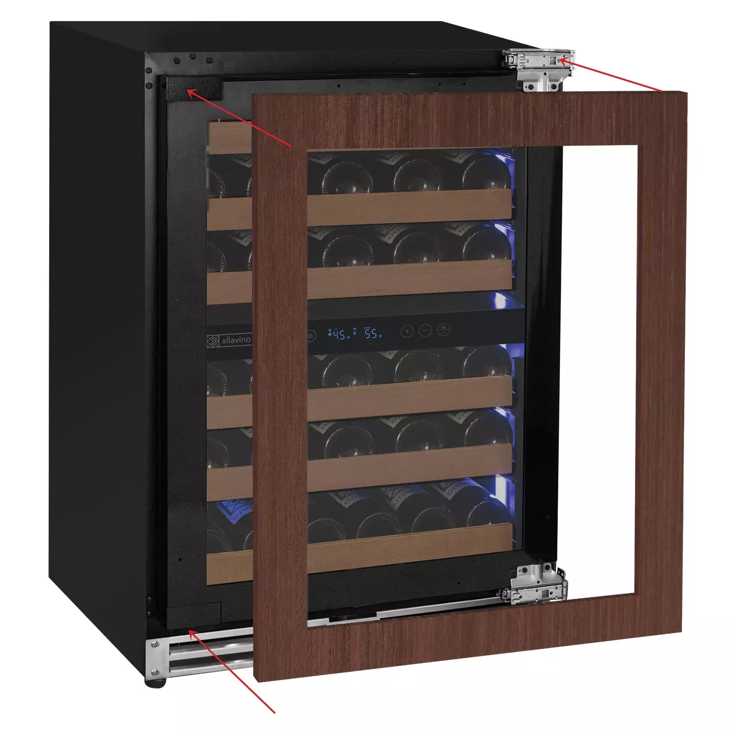 Allavino Scratch & Dent - Reserva Series - 51 Bottle Dual Zone Built-in Luxury Wine Refrigerator with Panel Ready Overlay Door - Right Hinge