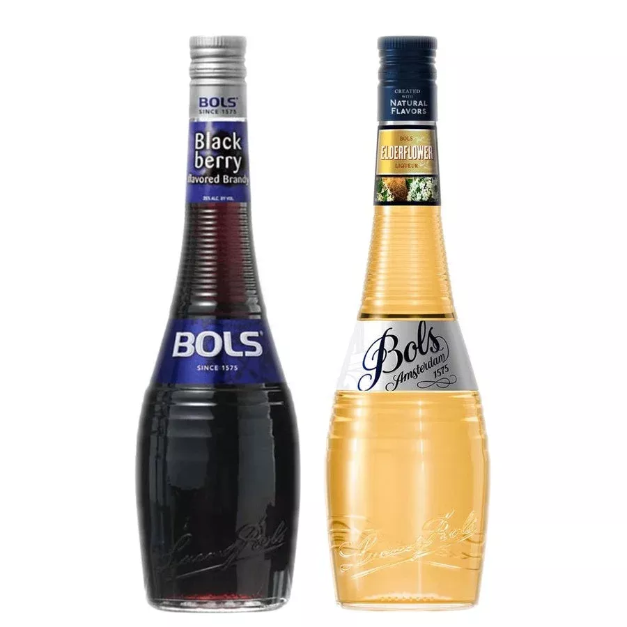 BOLS Blackberry Flavored Brandy & BOLS Elderflower Liqueur Bundle