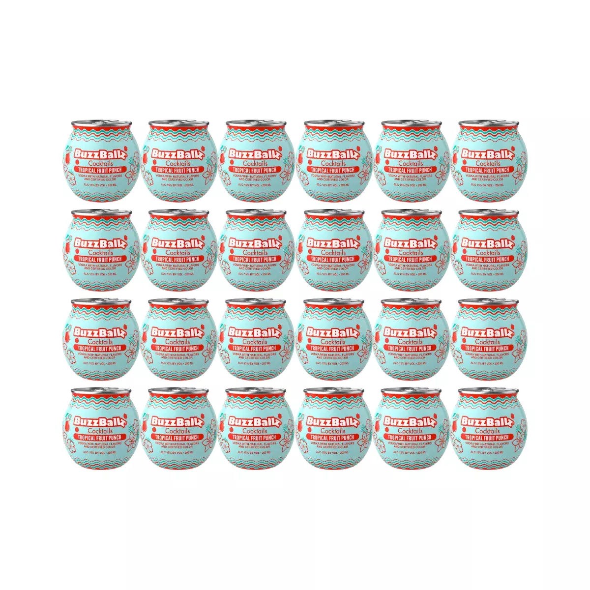 Buzz Ballz Tropical Fruit Punch 200ml 24-Pack