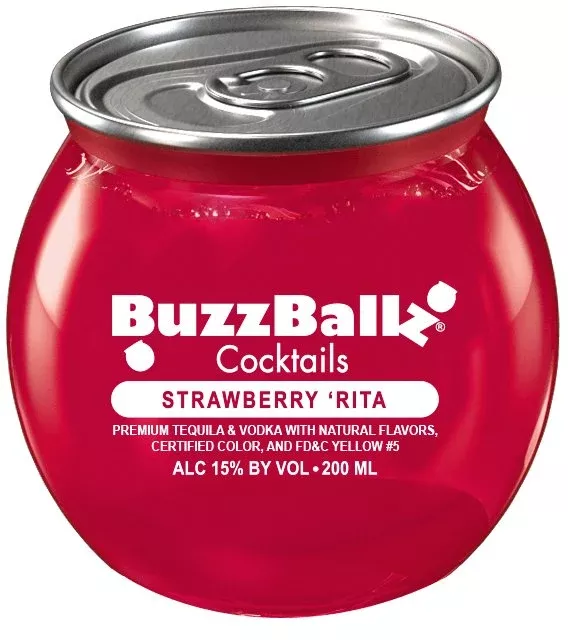 BuzzBallz Strawberry 'Rita 187mL 24 Pack Case