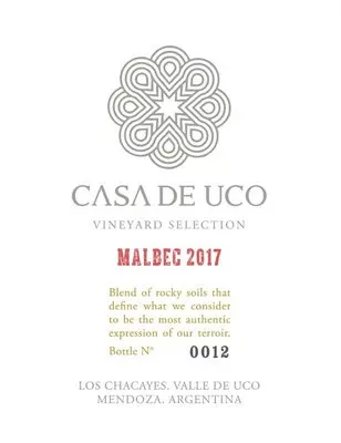 Casa De Uco Malbec Vineyard Selection Los Chacayes 2017 750ML