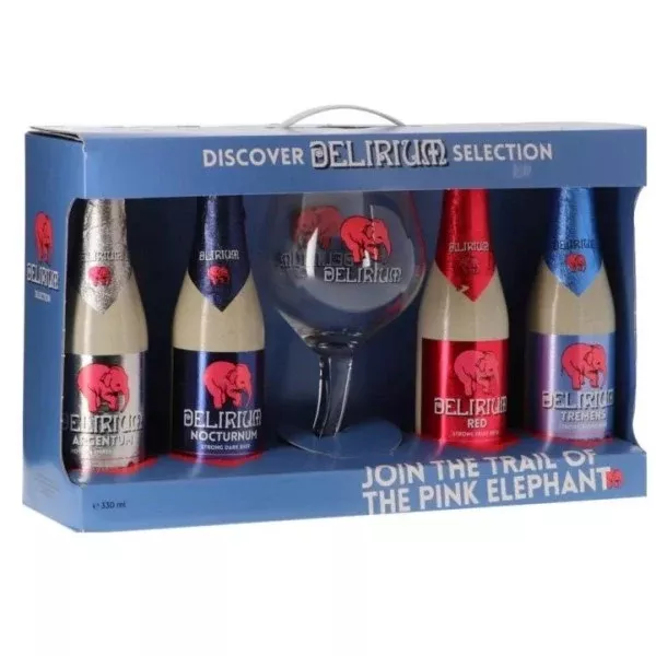 Delirium Discovery Gift Pack 4x330mL & Glass