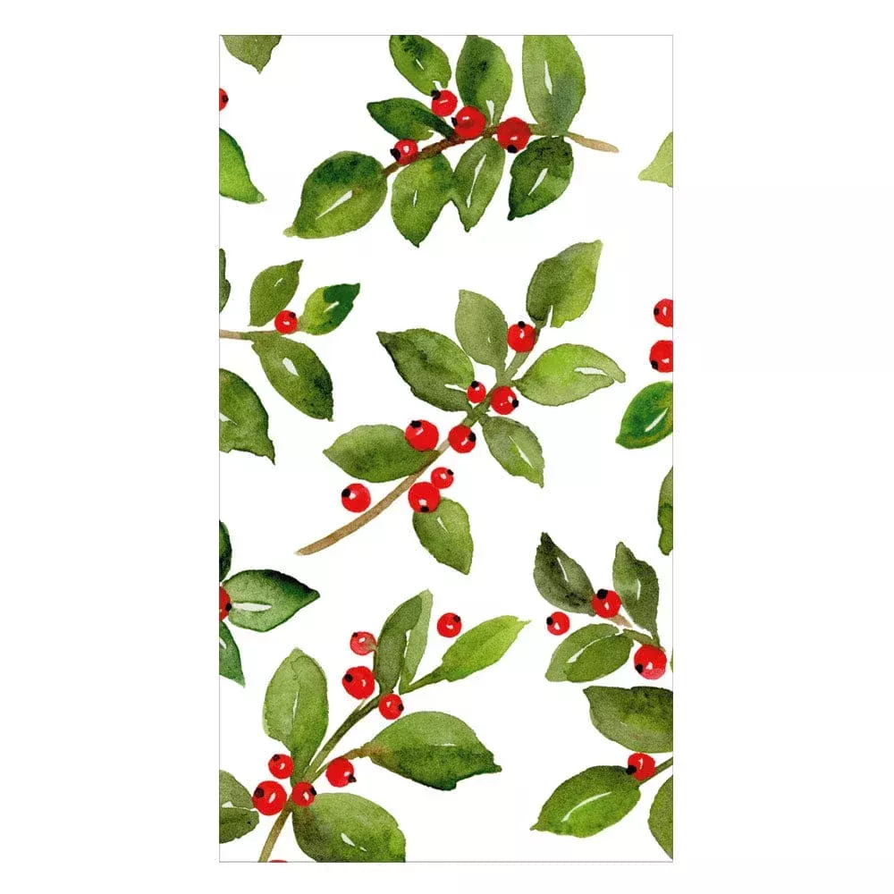 Holly Paper Guest Towels