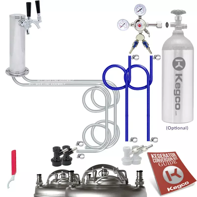 Kegco Standard Homebrew Dual Tap Faucet Draft Tower Conversion Kit