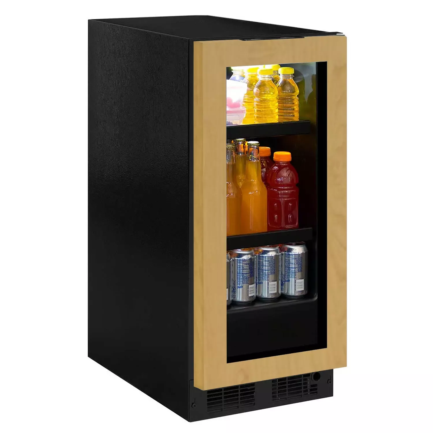Marvel 15" Wide Beverage Center - Panel Overlay Glass Door Reversible Hinge