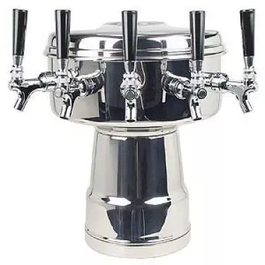 MicroMatic Chrome 5-Faucet Mushroom Draft Beer Tower - 7-1/2" Column