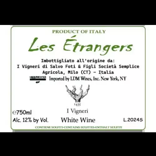 Salvo Foti-I Vigneri Les Etrangers White Wine